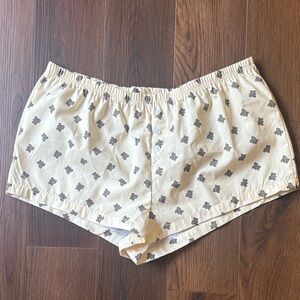 Creamy yellow Boxers with teddy Bear Print